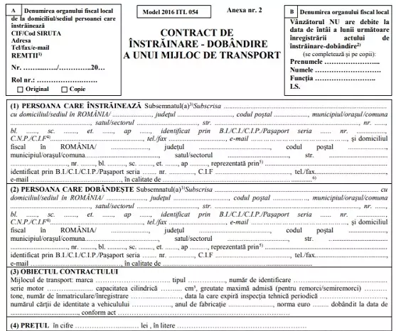Completeaza contractul de vanzare-cumparare auto online